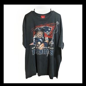 Vintage Y2K New England Patriots Shirt Mens XL Black NFL Football Big Graphic